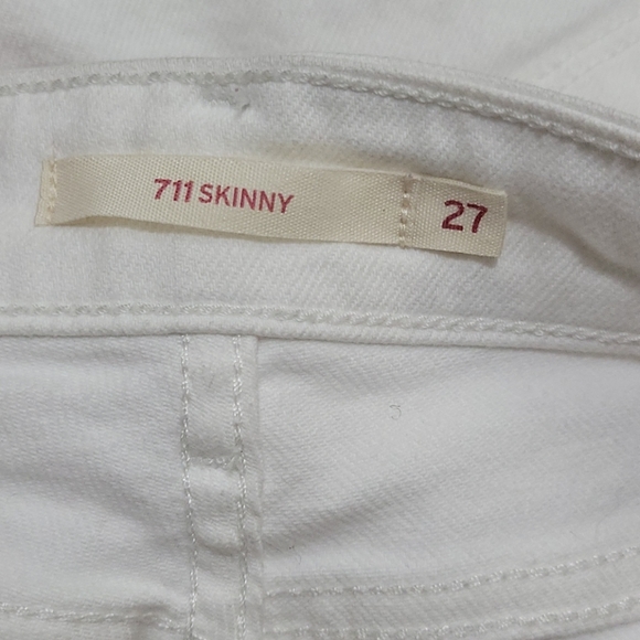 Levi's White 711 Skinny Jeans - Picture 4 of 8
